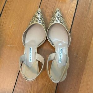 Manolo Blahnik Gold Heels